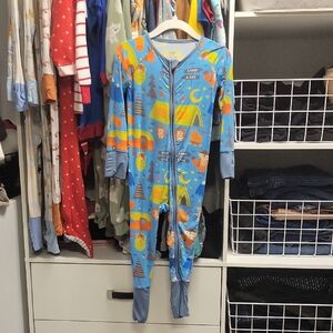 Kids One Piece Bamboo Pajama - Blue